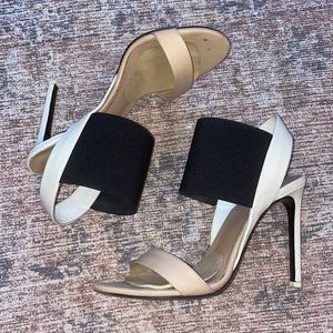 Vince Colorblock Heels - Black, Tan and White